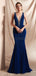 Simple V Neck Mermaid Evening Prom Dresses, Evening Party Prom Dresses, 12072