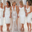 Simple White Sheath Cheap Short Bridesmaid Dresses Online,WG1199