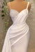 Simple White Sheath Spaghetti Straps Cheap Long Prom Dresses,12843