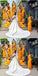 Simple Yellow Mermaid Halter Cheap Long Bridesmaid Dresses,WG1429