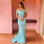 Sky Blue Mermaid Off Shoulder Cheap Long Bridesmaid Dresses,WG1278