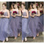 Spaghetti Strap Unique Pretty Long Wedding Bridesmaid Dresses, WG350