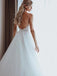 Spaghetti Straps A-line Backless Cheap Wedding Dresses Online, Cheap Unique Bridal Dresses, WD606