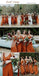 Spaghetti Straps Burnt Orange Cheap Bridesmaid Dresses Online, WG267
