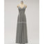 Spaghetti Straps Chiffon Grey Cheap Bridesmaid Dresses Online, WG582