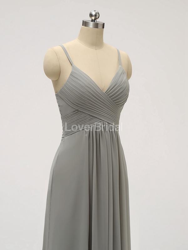 Spaghetti Straps Chiffon Grey Cheap Bridesmaid Dresses Online, WG582