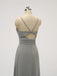 Spaghetti Straps Chiffon Grey Cheap Bridesmaid Dresses Online, WG582