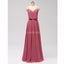 Spaghetti Straps Dusty Pink Chiffon Long Cheap Bridesmaid Dresses Online, WG600