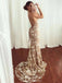 Spaghetti Straps Lace Mermaid Champagne Cheap Long Evening Prom Dresses, Evening Party Prom Dresses, 12149