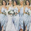 Spaghetti Straps Light Blue Tea Length Cheap Bridesmaid Dresses Online, WG314