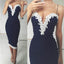 Spaghetti Straps Navy Tight Cheap Short Homecoming Dresses Online, CM673