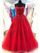 Spaghetti Straps Red A-line Cheap Evening Prom Dresses, Evening Party Prom Dresses, 12180