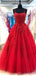 Spaghetti Straps Red A-line Cheap Evening Prom Dresses, Evening Party Prom Dresses, 12180