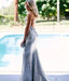 Spaghetti Straps Silver Mermaid Long Evening Prom Dresses, Evening Party Prom Dresses, 12214