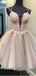 Spaghetti Straps V-neck Short Homecoming Dresses Online, Cheap Short Prom Dresses, CM868