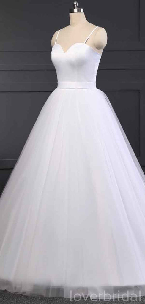 Spaghetti Straps White Cheap Wedding Dresses Online, Cheap Bridal Dresses, WD500