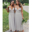 Spahgetti Straps Grey Tulle Long Bridesmaid Dresses Online, Cheap Bridesmaids Dresses, WG734