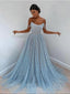 Sparkly A-line Blue Off Shoulder Cheap Prom Dresses Online,Dance Dresses,12390