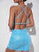 Sparkly Blue Spaghetti Straps Backless Short Homecoming Dresses,Cheap Short Prom Dresses, CM873