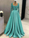 Sparkly Green A-line Long Sleeves Cheap Prom Dresses Online, Evening Party Dresses,12507