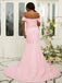 Sparkly Pink Mermaid Off Shoulder Cheap Long Bridesmaid Dresses,WG1408