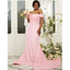 Sparkly Pink Mermaid Off Shoulder Cheap Long Bridesmaid Dresses,WG1408