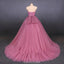 Strapless Hot Pink Ball Gown Cheap Evening Prom Dresses, Evening Party Prom Dresses, 12150