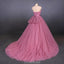 Strapless Hot Pink Ball Gown Cheap Evening Prom Dresses, Evening Party Prom Dresses, 12150