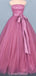 Strapless Hot Pink Ball Gown Cheap Evening Prom Dresses, Evening Party Prom Dresses, 12150