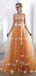 Strapless Orange Tulle ButterFly Evening Prom Dresses, Evening Party Prom Dresses, 12024