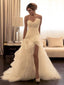 Strapless Side Split A line Wedding Dresses,  Organza Long Custom Wedding Gowns, Affordable Bridal Dresses, 17107