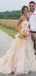 Strapless Sweetheart Champagne Lace A line Cheap Wedding Dresses Online, WD430