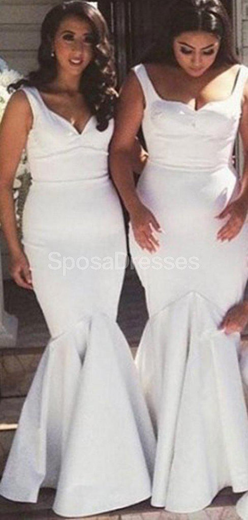 Straps Off White Mermaid Long Bridesmaid Dresses Online, Cheap Bridesmaids Dresses, WG709