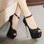 Super High Heels Fish Toe White Black Lace Sexy Wedding Bridal Shoes, S036