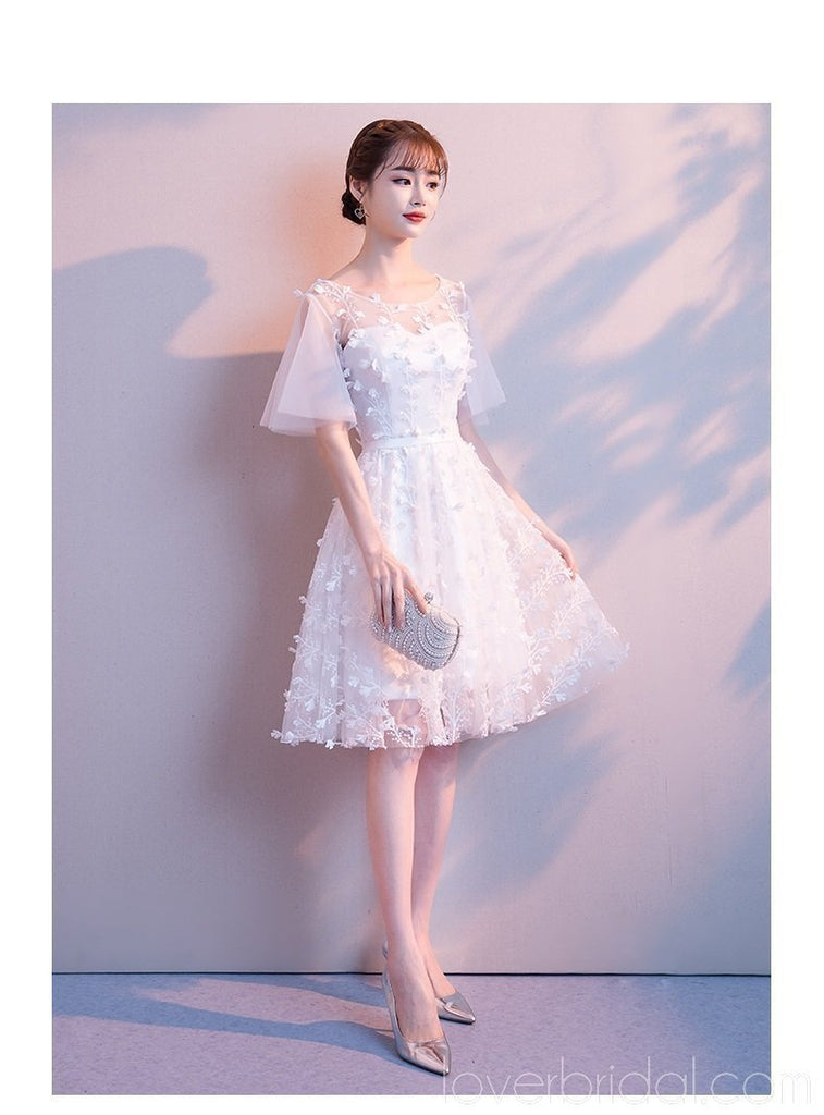 Sweet Off White Lace Cheap Homecoming Dresses Online, Cheap Short Prom Dresses, CM775
