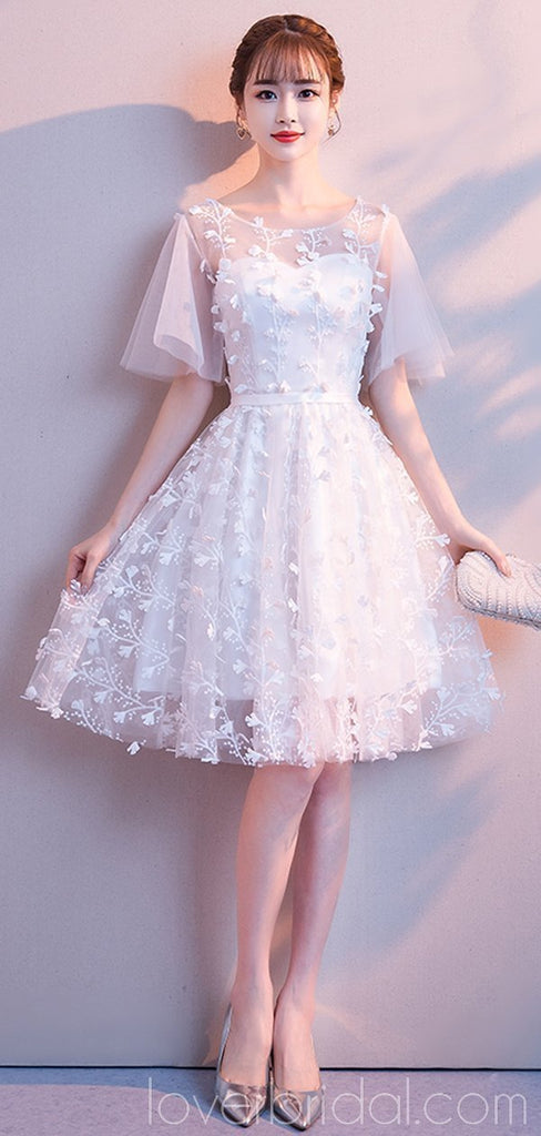 Sweet Off White Lace Cheap Homecoming Dresses Online, Cheap Short Prom Dresses, CM775