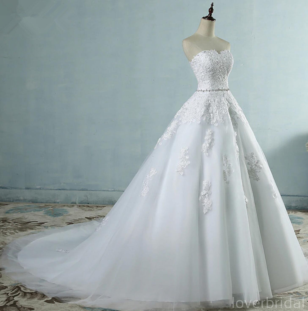 Sweetheart A-line Lace Cheap Wedding Dresses Online, Cheap Bridal Dresses, WD499