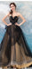 Sweetheart Black Strapless A-line Long Evening Party Prom Dresses, Prom Dresses Stores, 12334