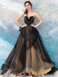 Sweetheart Black Strapless A-line Long Evening Party Prom Dresses, Prom Dresses Stores, 12334