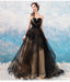 Sweetheart Black Strapless A-line Long Evening Party Prom Dresses, Prom Dresses Stores, 12334