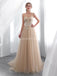 Sweetheart Champagne Applique Evening Prom Dresses, Evening Party Prom Dresses, 12026