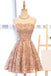 Sweetheart Champagne Lace Cheap Short Homecoming Dresses Online, CM648