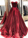 Sweetheart Dark Red A-line Cheap Long Evening Prom Dresses, Evening Party Prom Dresses, 18621