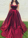 Sweetheart Dark Red A-line Cheap Long Evening Prom Dresses, Evening Party Prom Dresses, 18621