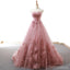 Sweetheart Dusty Pink Hand Made Flower Long Evening Prom Dresses, Cheap Custom Sweet 16 Dresses, 18513