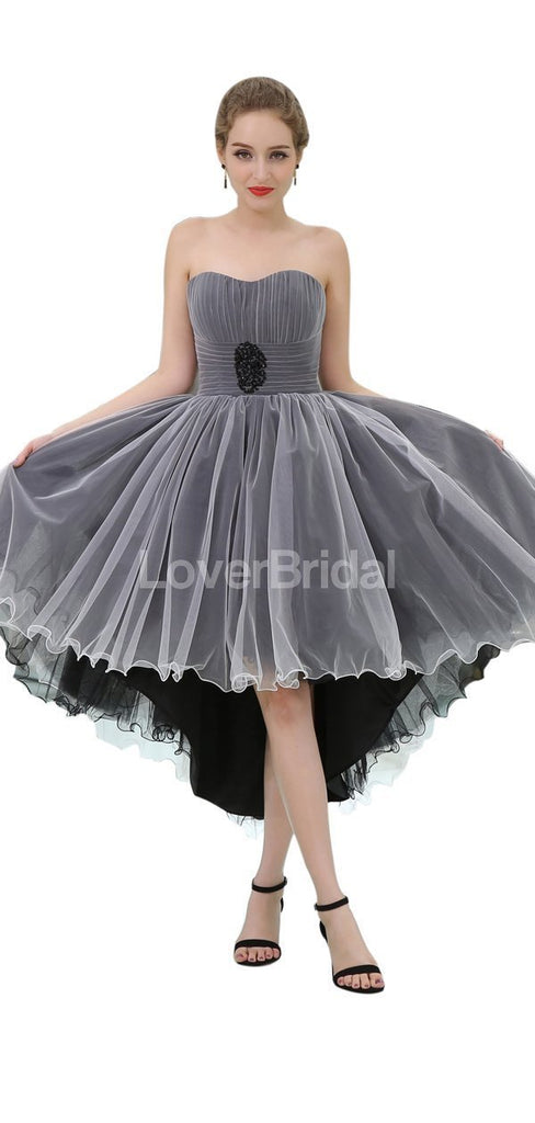 Sweetheart Grey High Low Cheap Homecoming Dresses Online, Cheap Short Prom Dresses, CM810