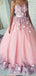 Sweetheart Lace Beaded Flower A-line Long Evening Prom Dresses, Evening Party Prom Dresses, 12185
