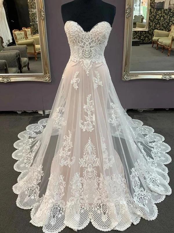 Sweetheart Lace Cheap Wedding Dresses Online, Cheap Bridal Dresses, WD634