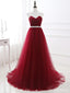 Sweetheart Red A-line Simple Long Evening Prom Dresses, Sparkly Sweet 16 Dresses, 18345