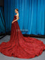 Sweetheart Red Sequin Sparkly Long Evening Prom Dresses, Evening Party Prom Dresses, 12231